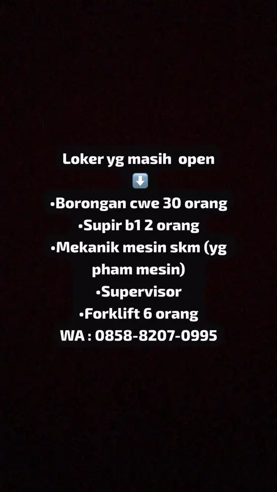 LOWONGAN PEKERJAANNN