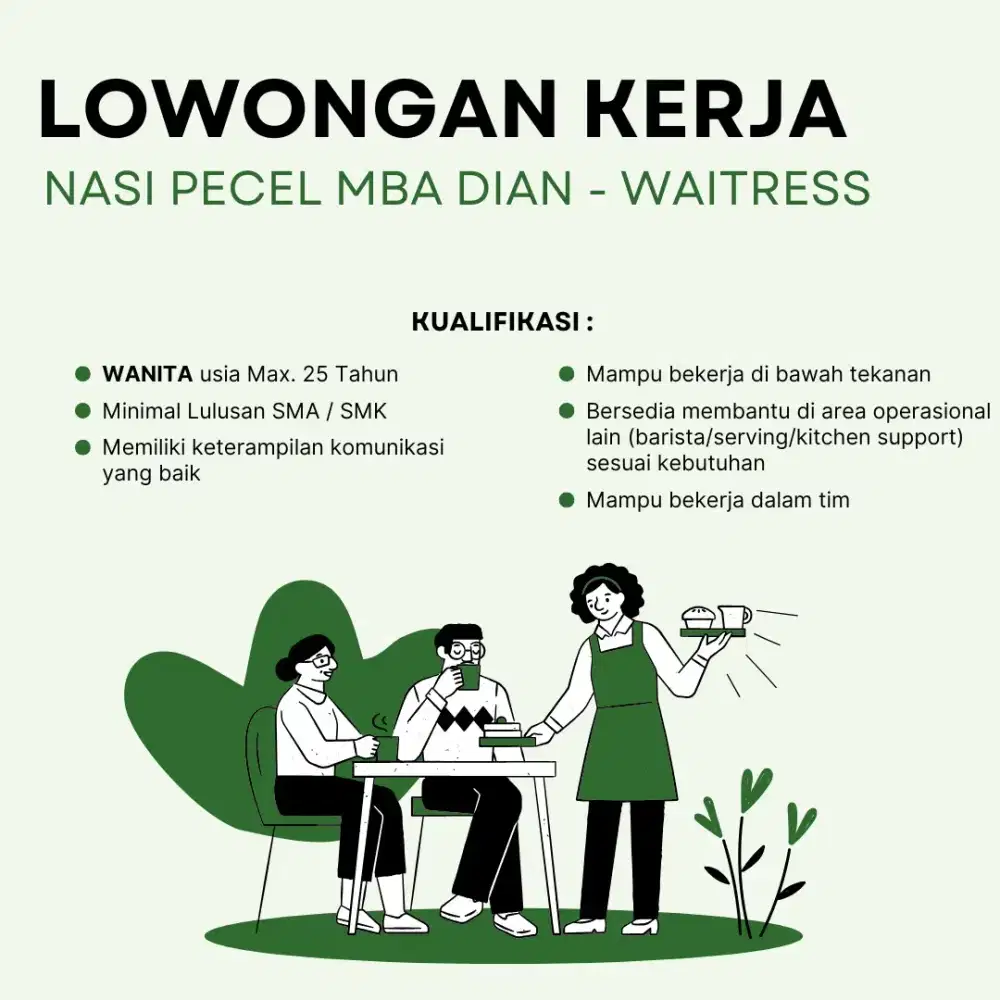 Lowongan Kerja - Waitress - Nasi Pecel Mba Dian
