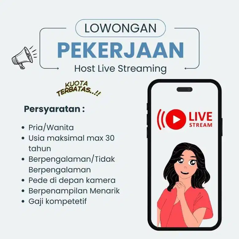 Pekerjaan Host Live