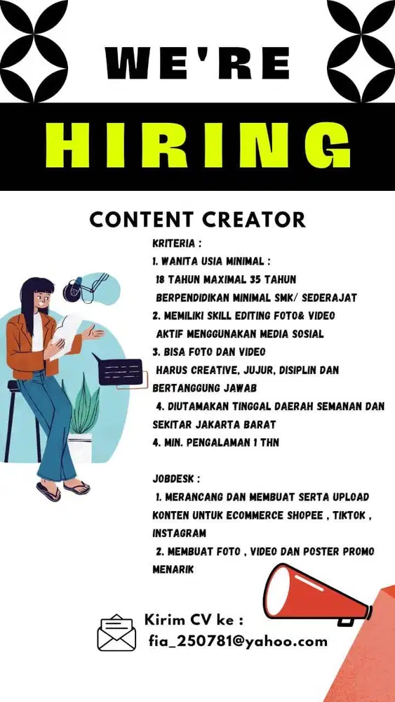 LOWONGAN CONTENT CREATOR