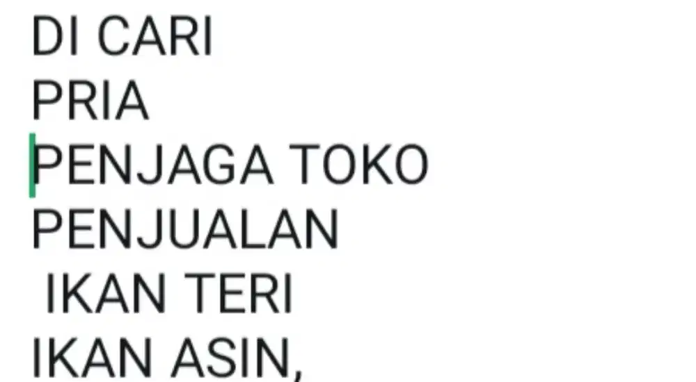 Di Butuhkan Penjaga Toko