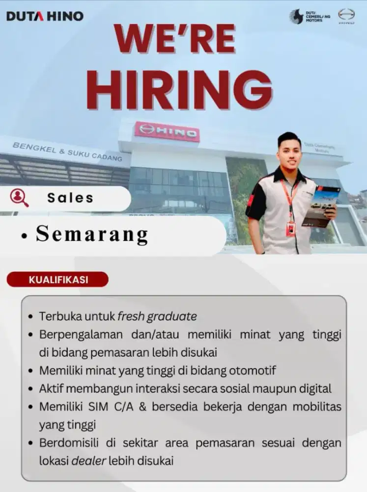 Lowongan Kerja Sales dan Sales Supervisor