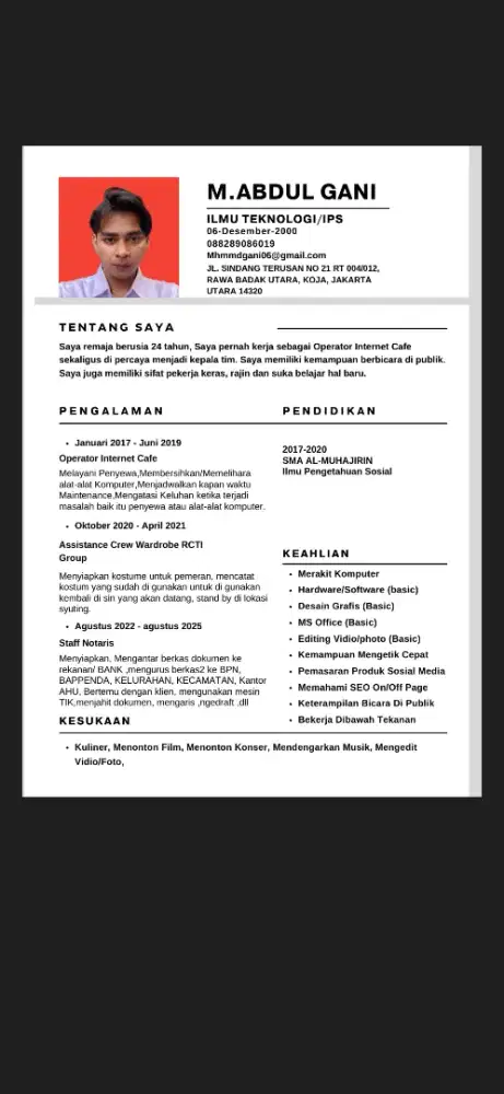 Nyari kerja kantor office boy dan apapun