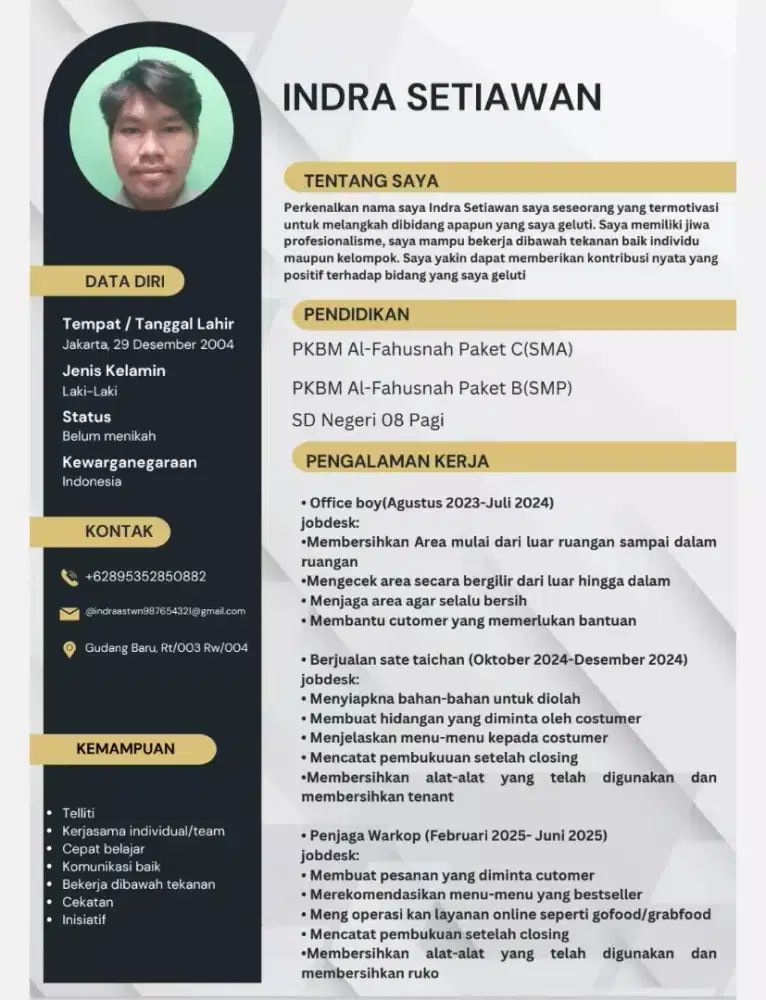 Mencari pekerjaan Office boy, creaw outlet