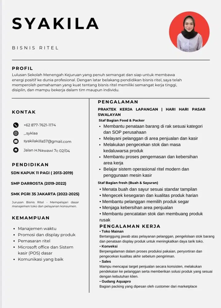 Cari kerja:Admin/Packing/Staff Toko