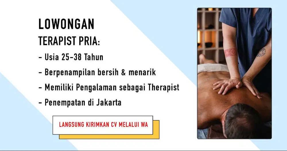 Lowongan Therapist PRIA ( Therapis / Terapis ) LOKER