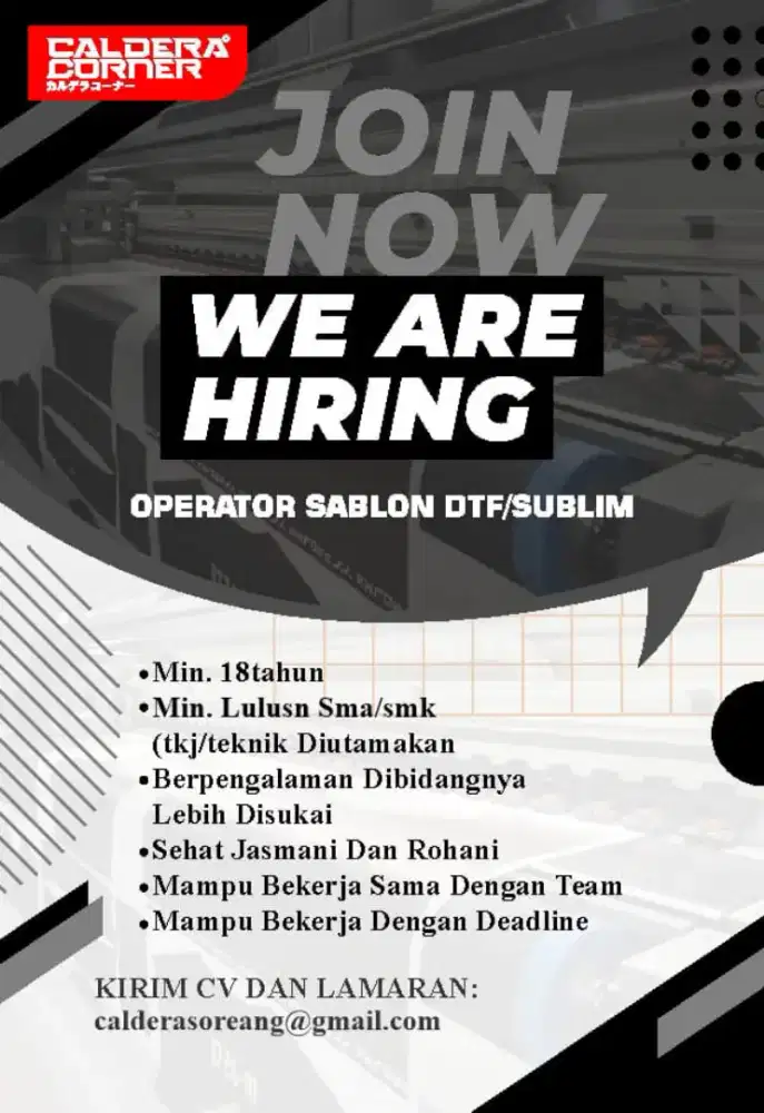 Operator Percetakan Sablon DTF