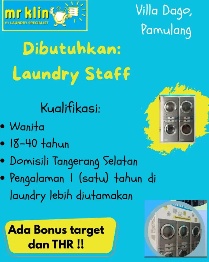 Dibutuhkan: Laundry Staff
