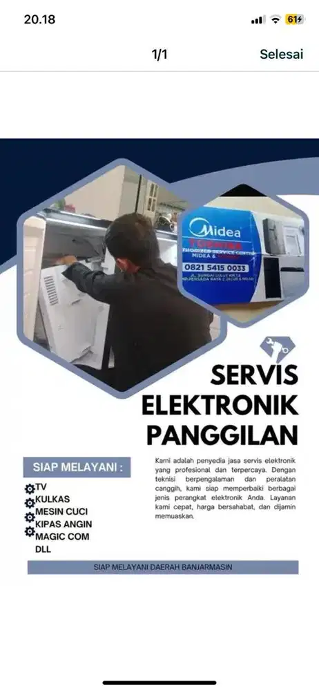 servis elektronik panggilan kulkas/mesin cuci