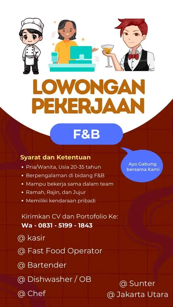 Lowongan Kerja Untuk Fast Food Operator