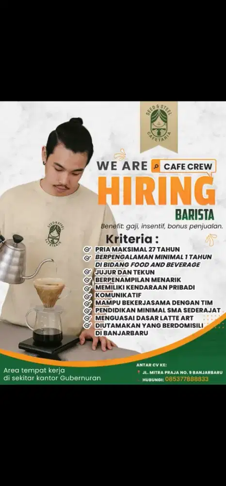 Dicari karyawan cafe