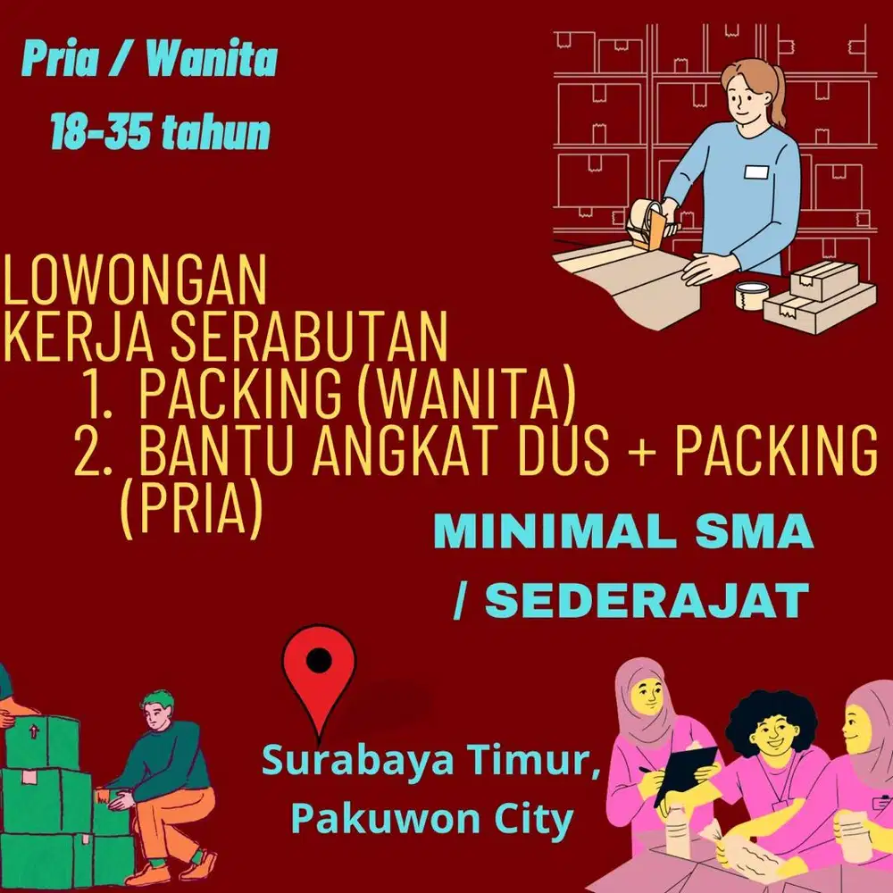 Lowongan kerja packing online shop serabutan