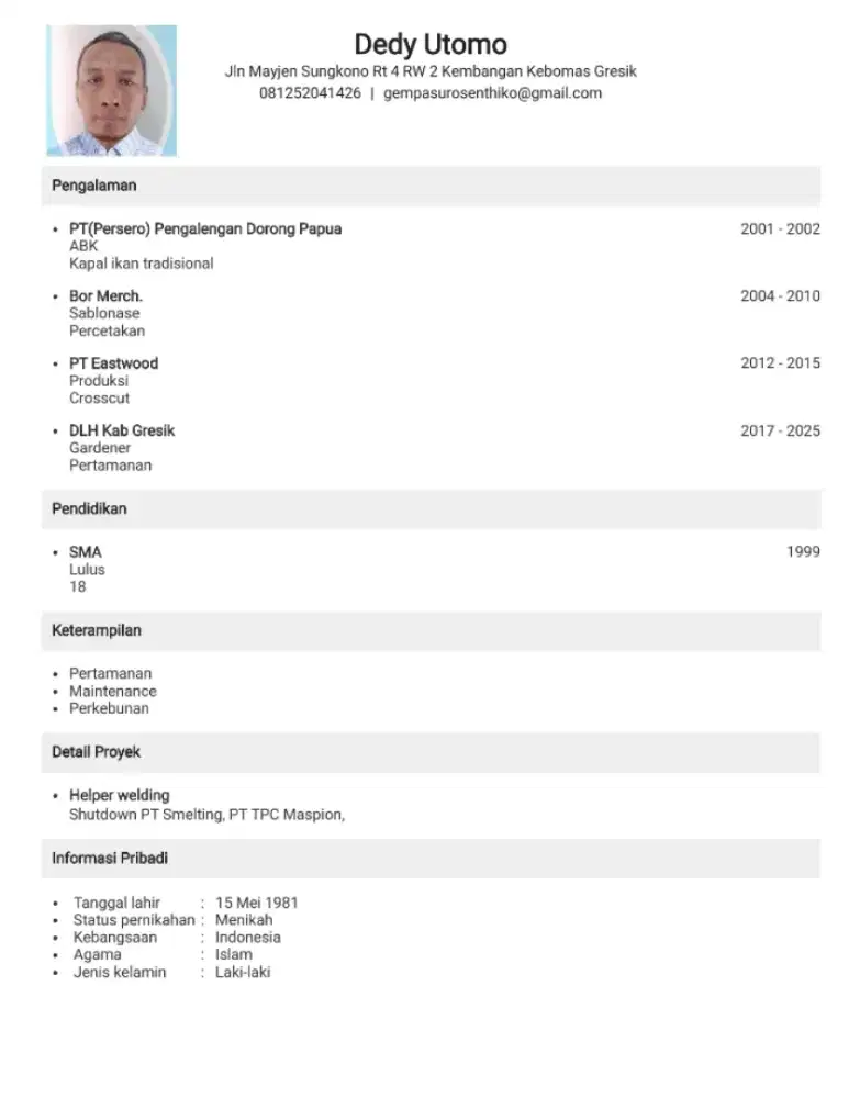 Gardener and maintenance