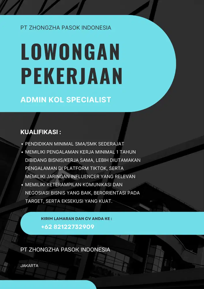 Lowongan Admin LOK Specialist