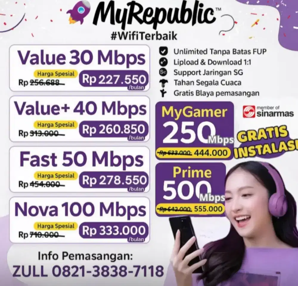Pasang Wi-Fi Myrepublic Area Jabodetabek