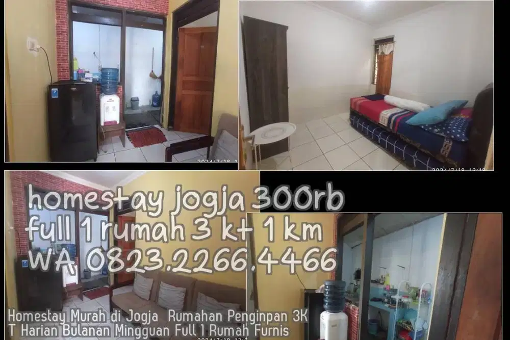 Homestay Murah di Jogja  Rumahan Penginpan 3KT Harian Bulanan Mingguan