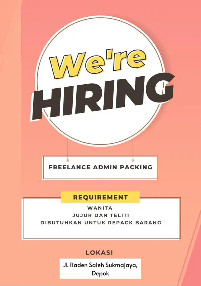 Dicari Freelance repack barang