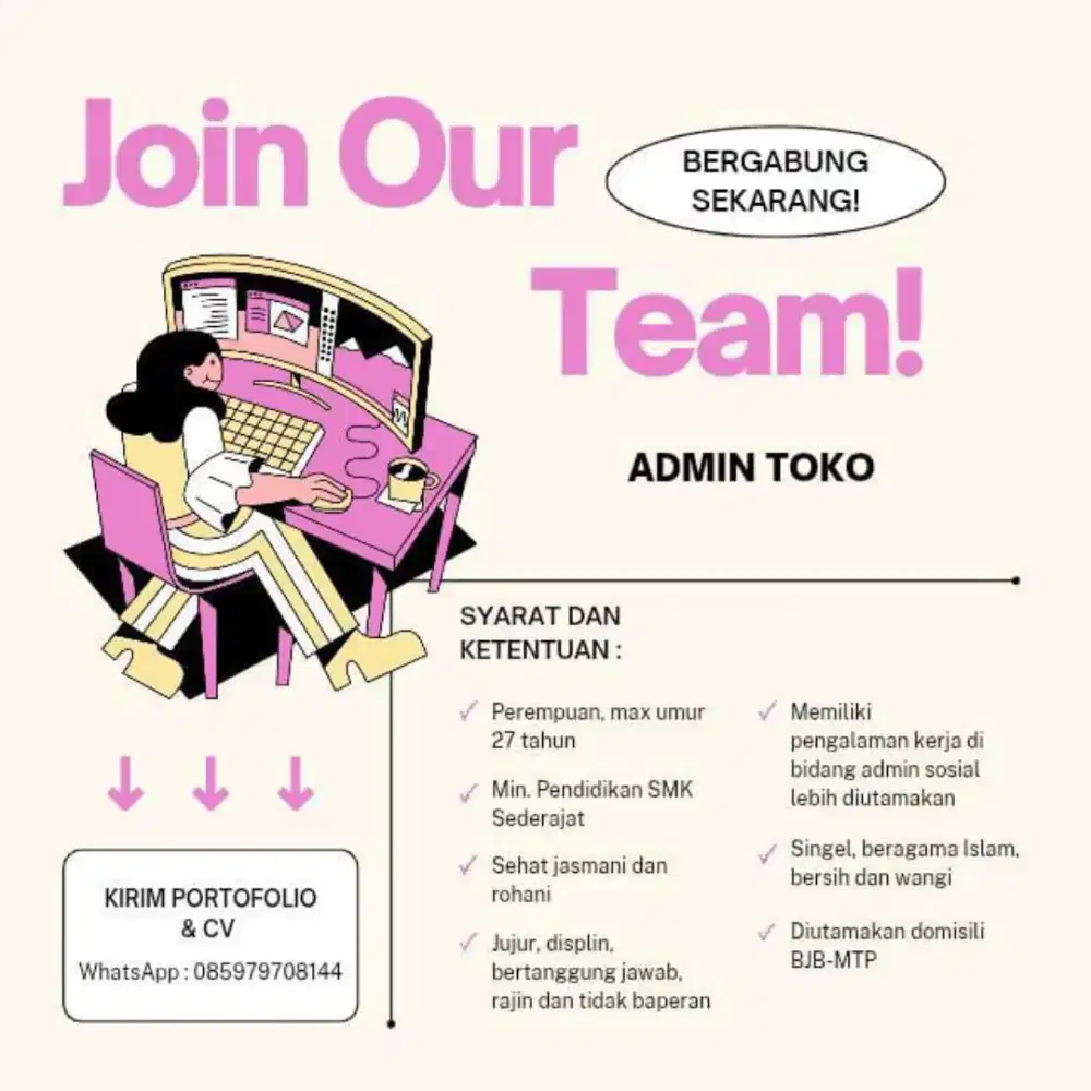 Di Cari Admin Toko Baju
