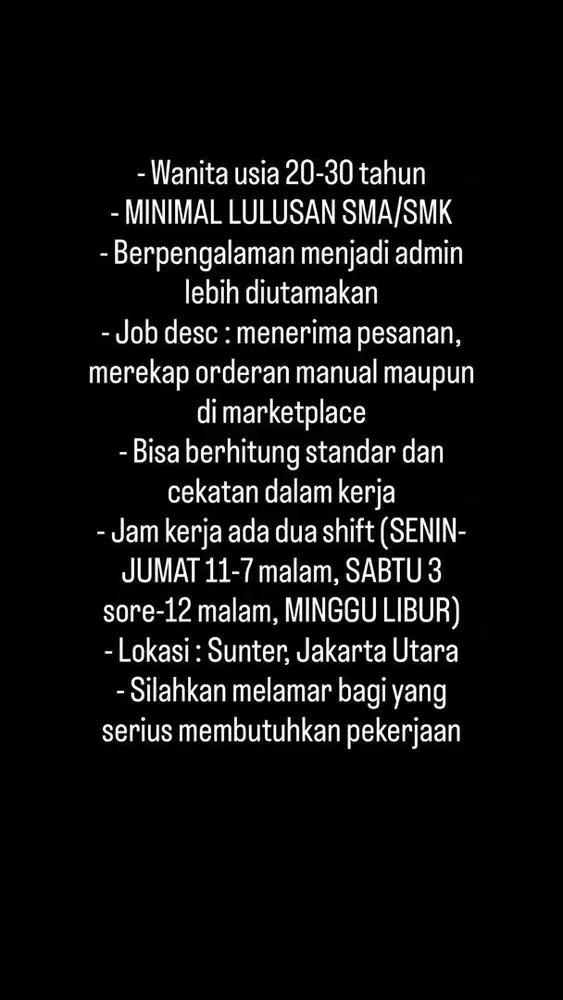 Admin online shop (bukan host live)
