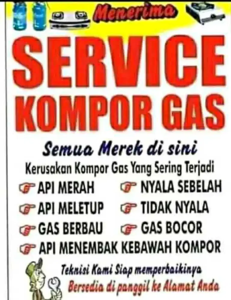 Jasa panggilan spesialis service kompor gas