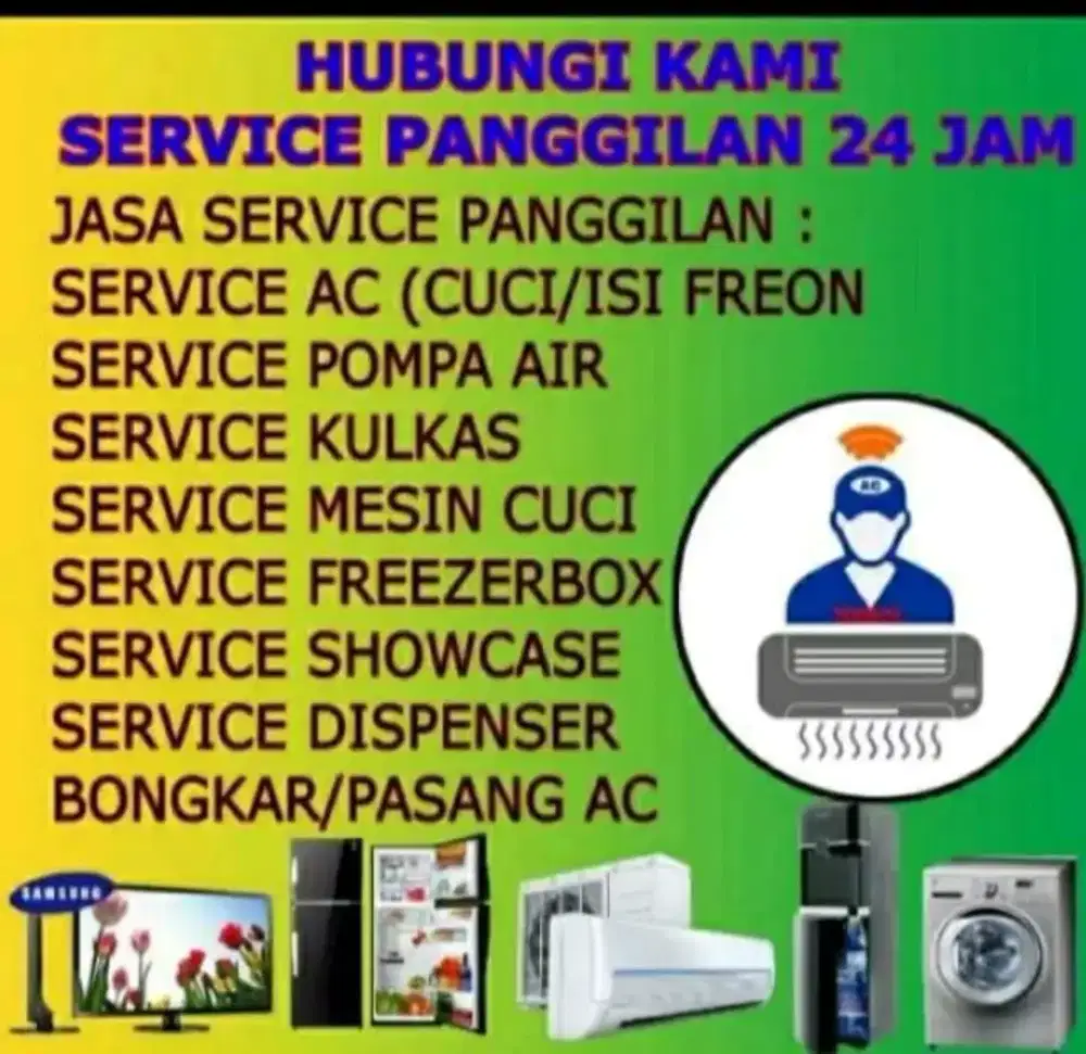 Selamet servis ,ac mesin cuci ,kulkas ,pompa air dll