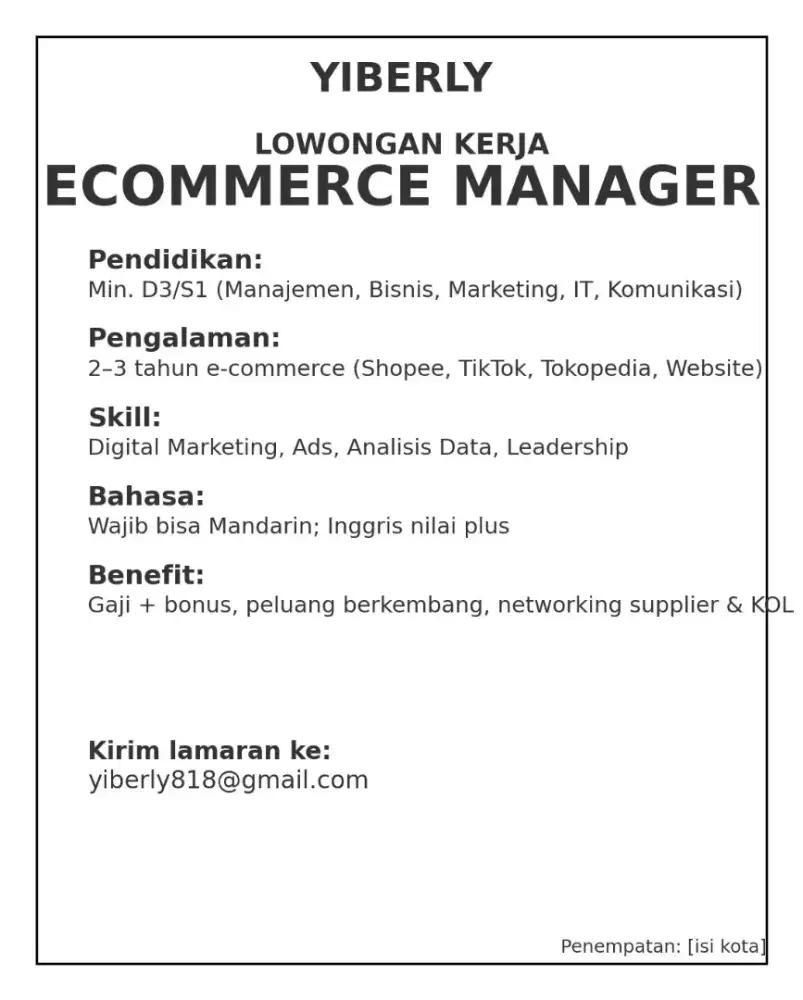 Manager E-commerce