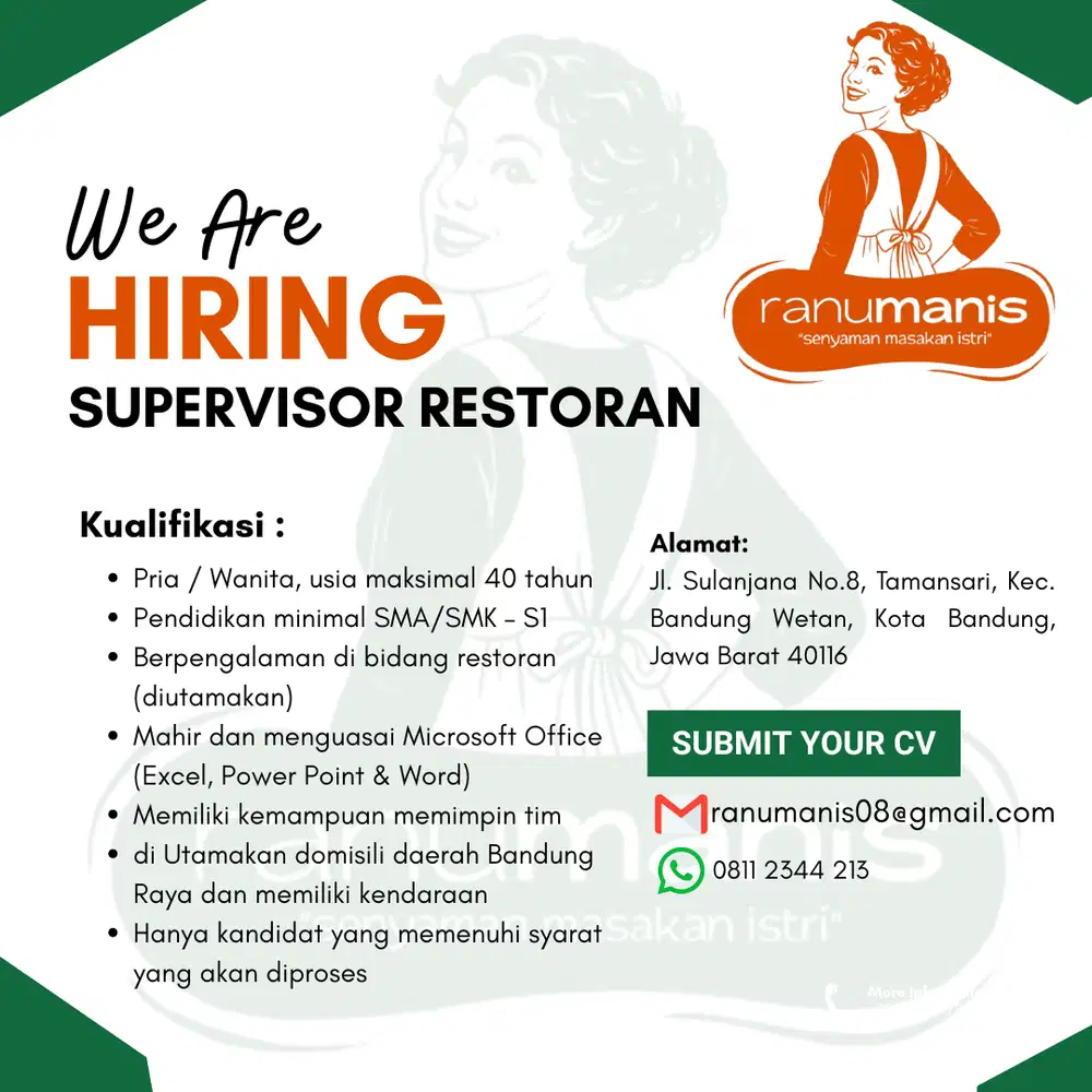 LOWONGAN PEKERJAAN RESTO