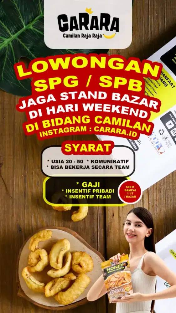 Freelance SPG Event Bazar Pengalaman
