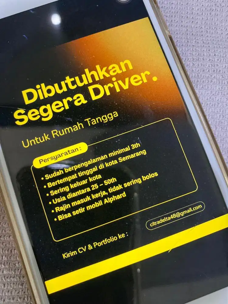 Dicari Segera Driver
