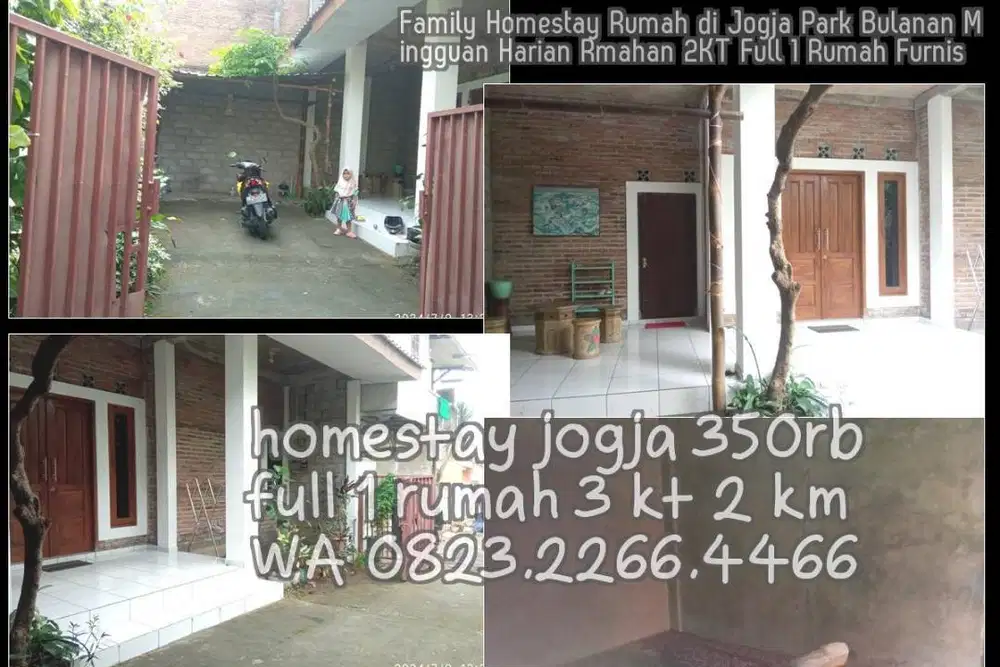 Family Homestay Rumah di Jogja Park Bulanan Mingguan Harian Rmahan 2KT