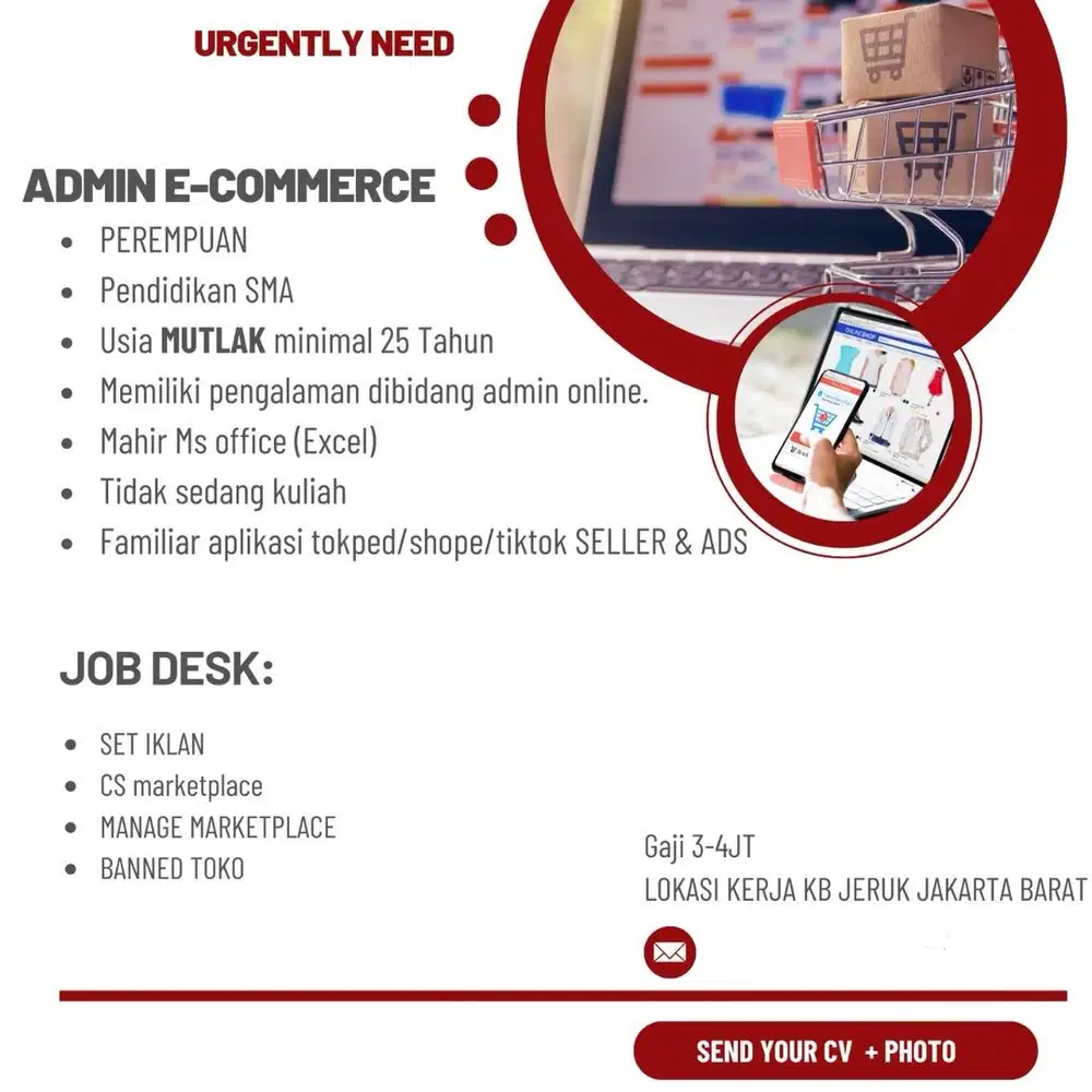 Dibutuhkan segera admin marketplace
