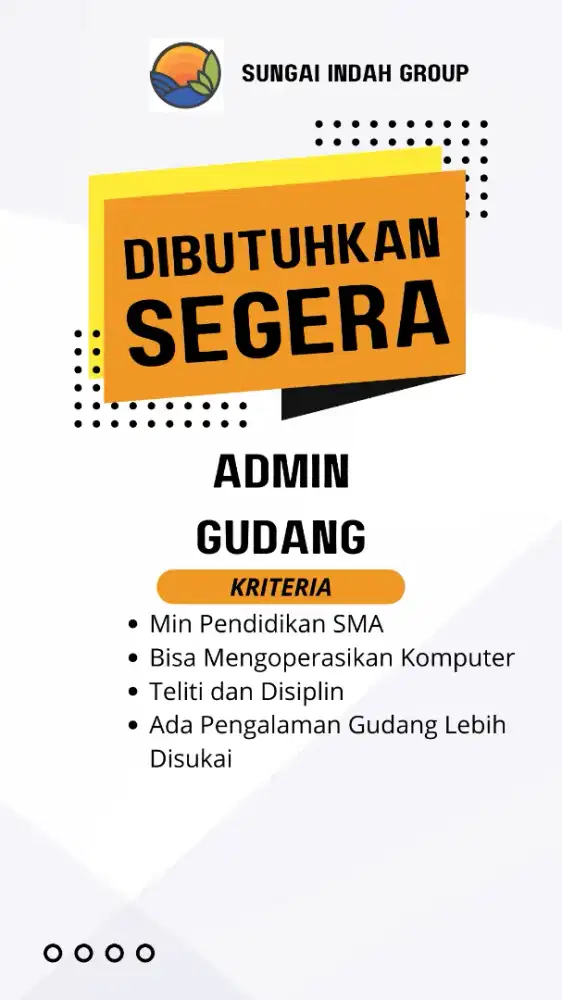Staff Admin Gudang
