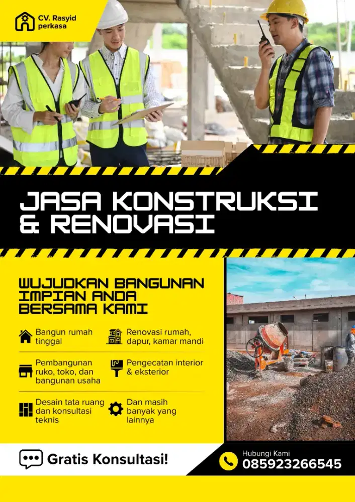 Jasa Konstruksi Bangunan Rumah, Ruko, Renovasi & Interior