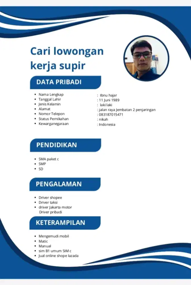 Driver/supir pribadi atau truk