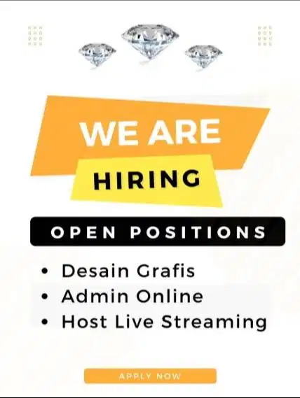 Dibutuhkan segera Staff Desain Grafis, Host Live Streaming & Admin