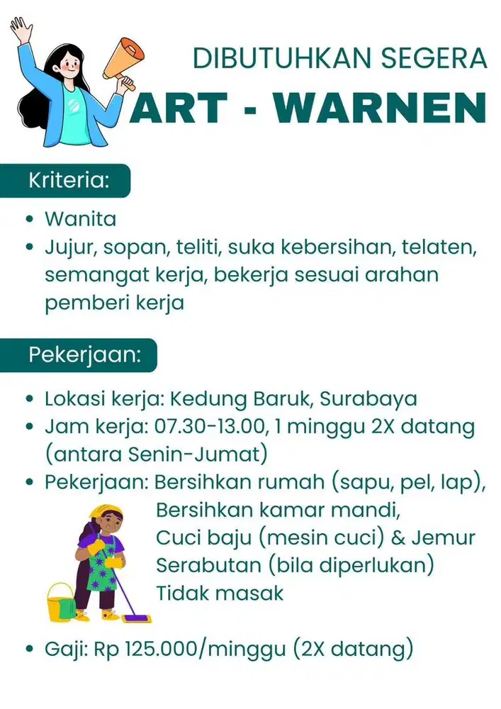 Dibutuhkan segera ART-Warnen