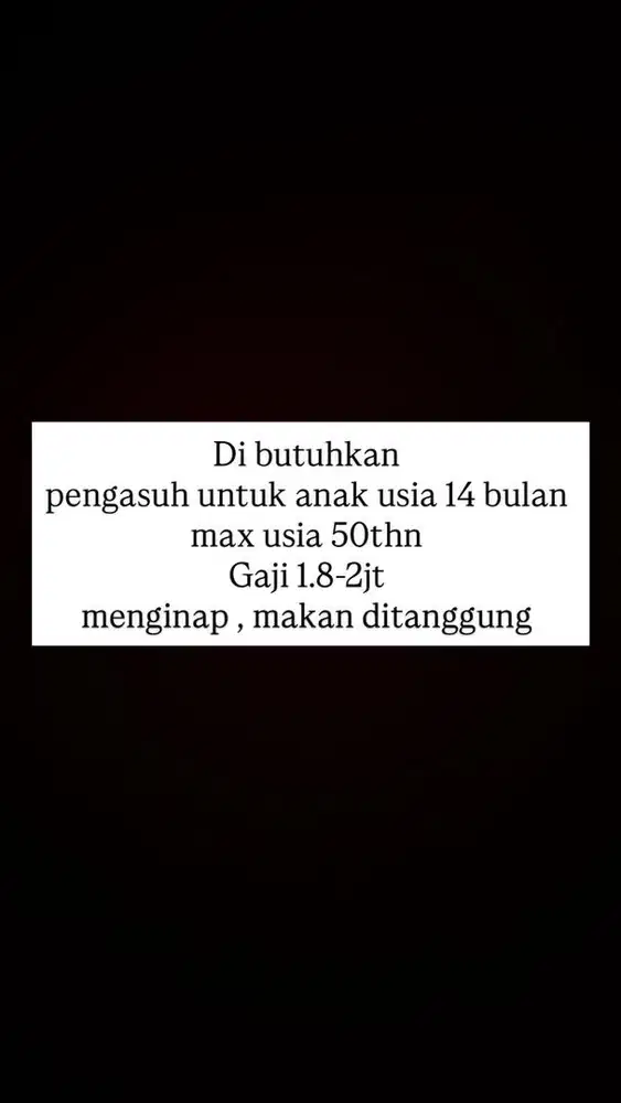 dibutuhkan pengasuh