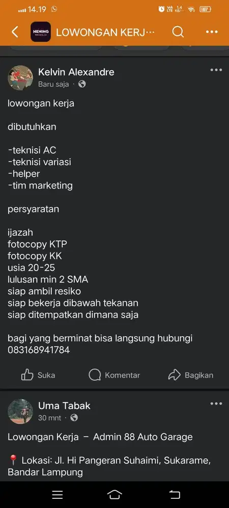 marketing dan teknisi
