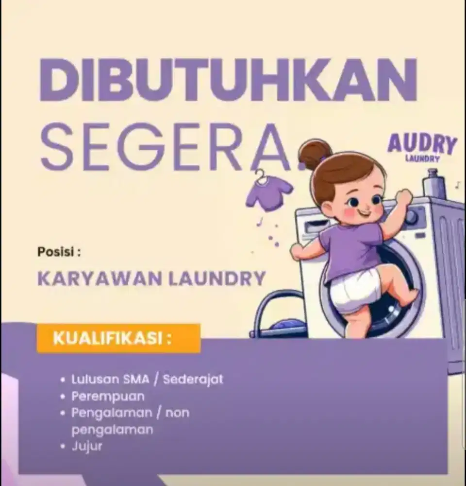 Lowongan Kerja Staff Laundry