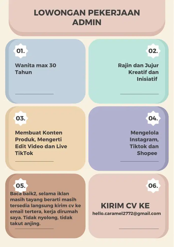 Lowongan Pekerjaan Admin Online Shop