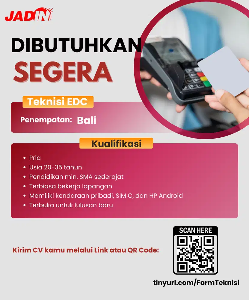 Lowongan Kerja Teknisi EDC Area Bali