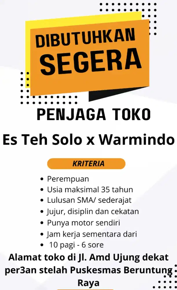 Lowongan kerja jaga stand