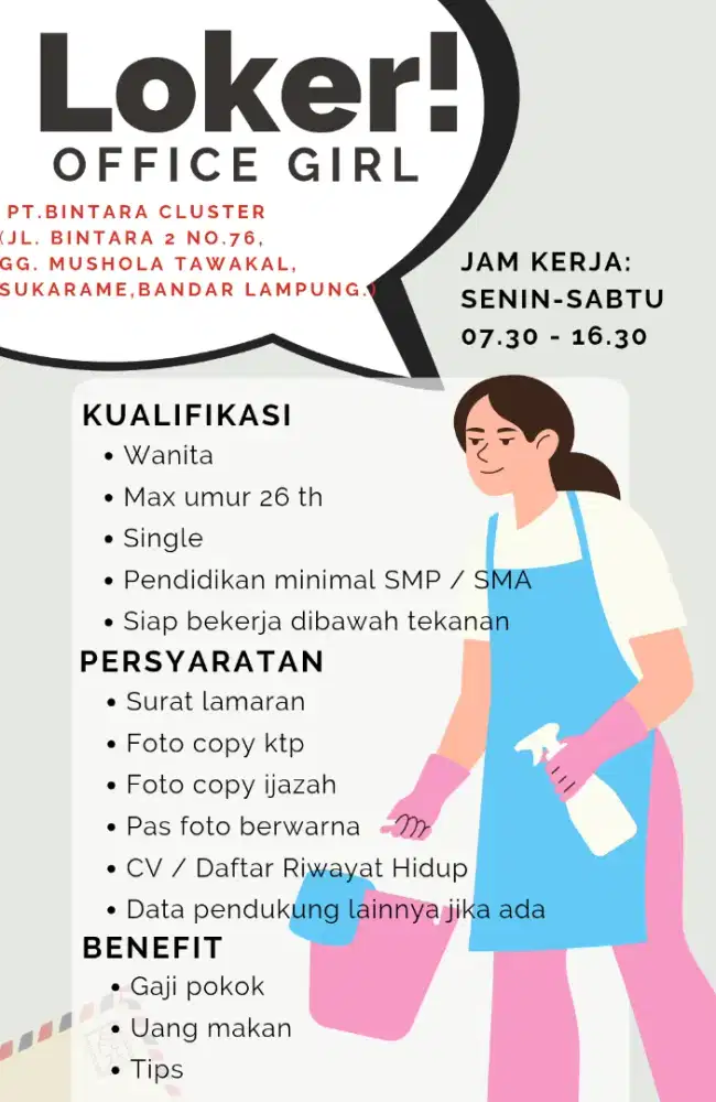LOKER OFFICE GIRL URGENT