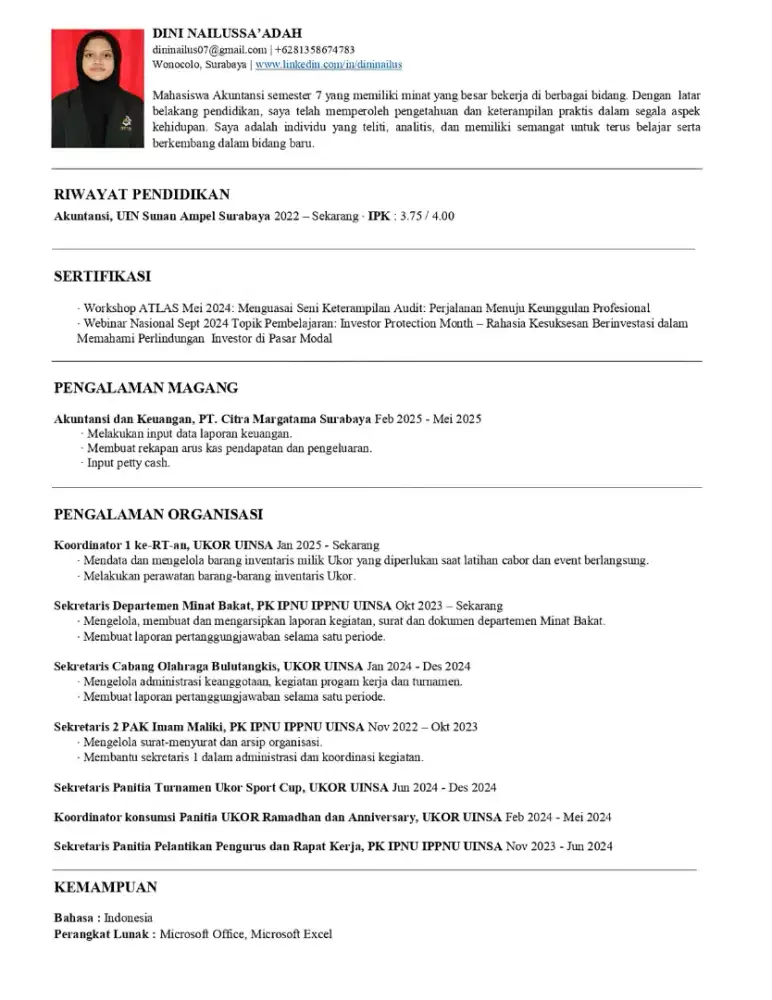 Akuntansi Semester 7 UINSA