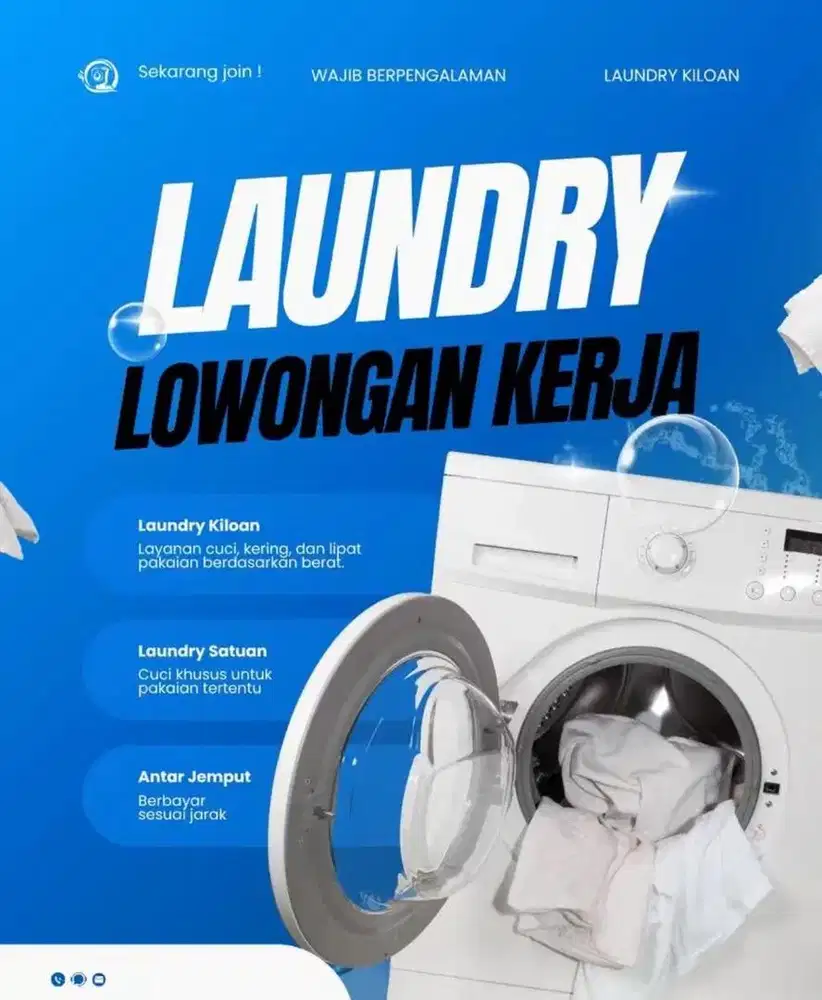 BUTUH KARYAWAN  SETRIKA LAUNDRY