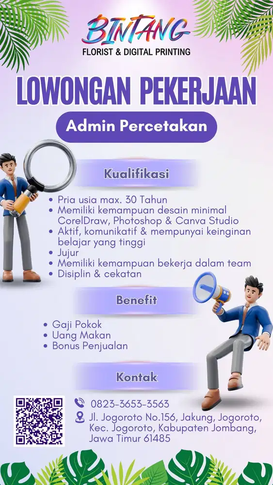 Lowongan Kerja Jombang Admin Percetakan