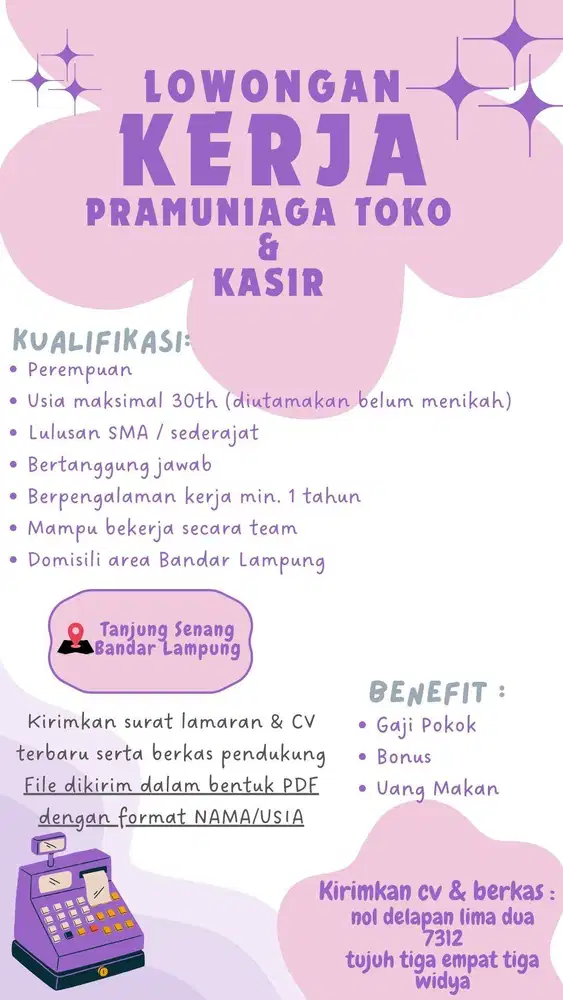 DIBUTUHKAN KARYAWATI SEGERA