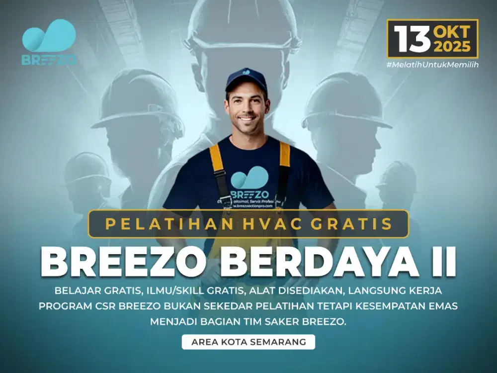 Pelatihan AC Gratis + Lowongan Kerja Teknisi AC Di Breezo Action Pro