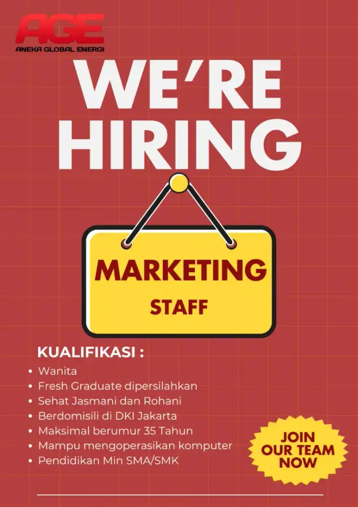 DIBUTUHKAN MARKETING STAFF WANITA