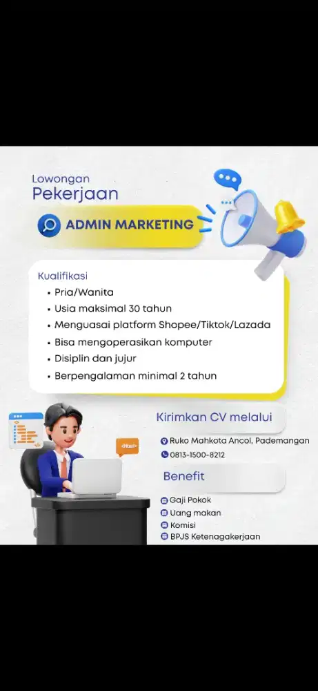 Dibutuhkan Host Live dan Specialist Business Development E-commerce